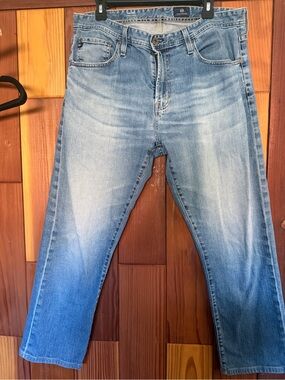 Ag Adriano Goldschmied the Ives Light Blue Straight Leg Jeans 34x36
